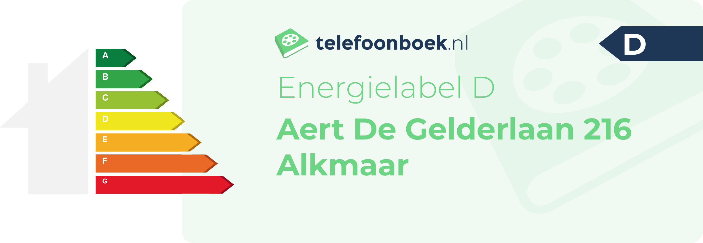 Energielabel Aert De Gelderlaan 216 Alkmaar