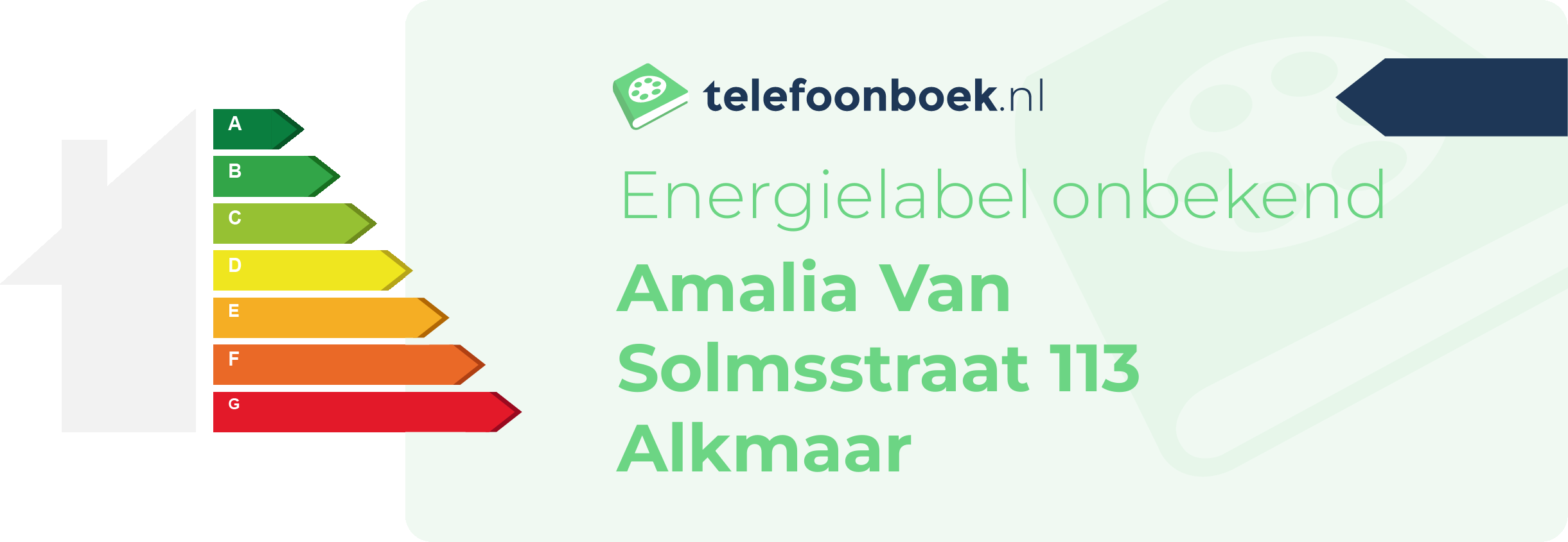 Energielabel Amalia Van Solmsstraat 113 Alkmaar