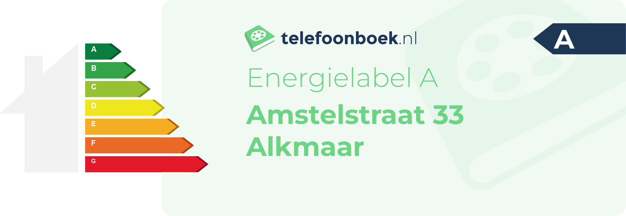 Energielabel Amstelstraat 33 Alkmaar