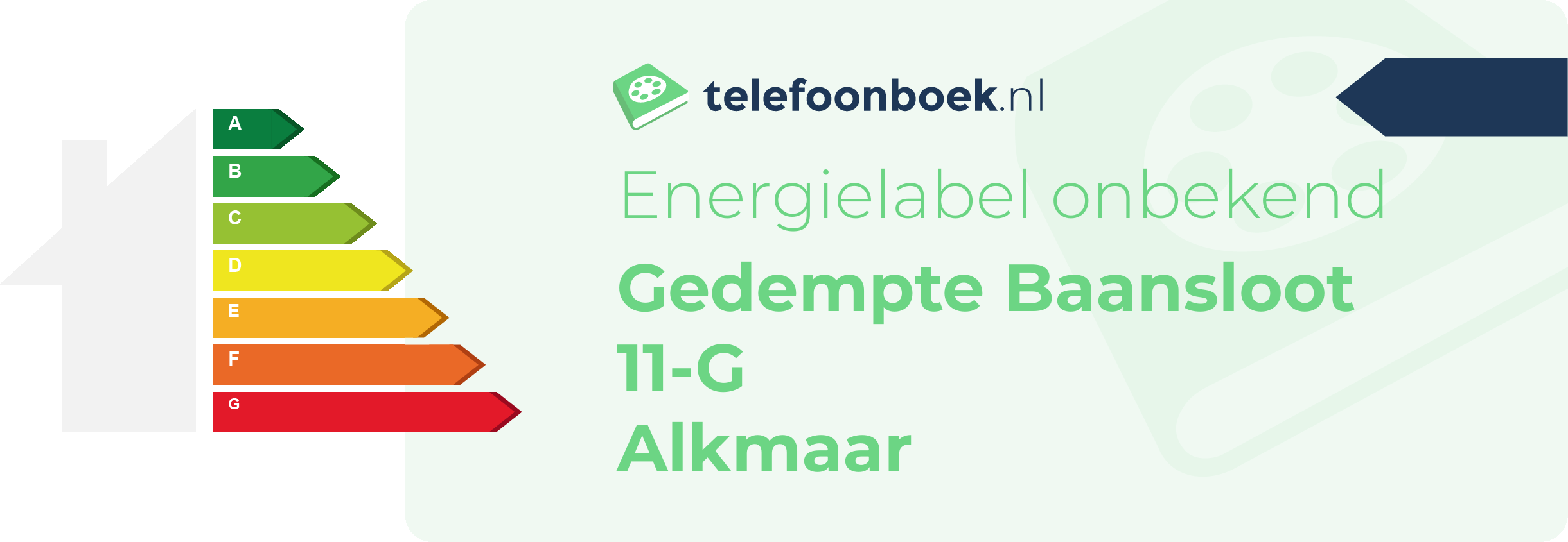 Energielabel Gedempte Baansloot 11-G Alkmaar