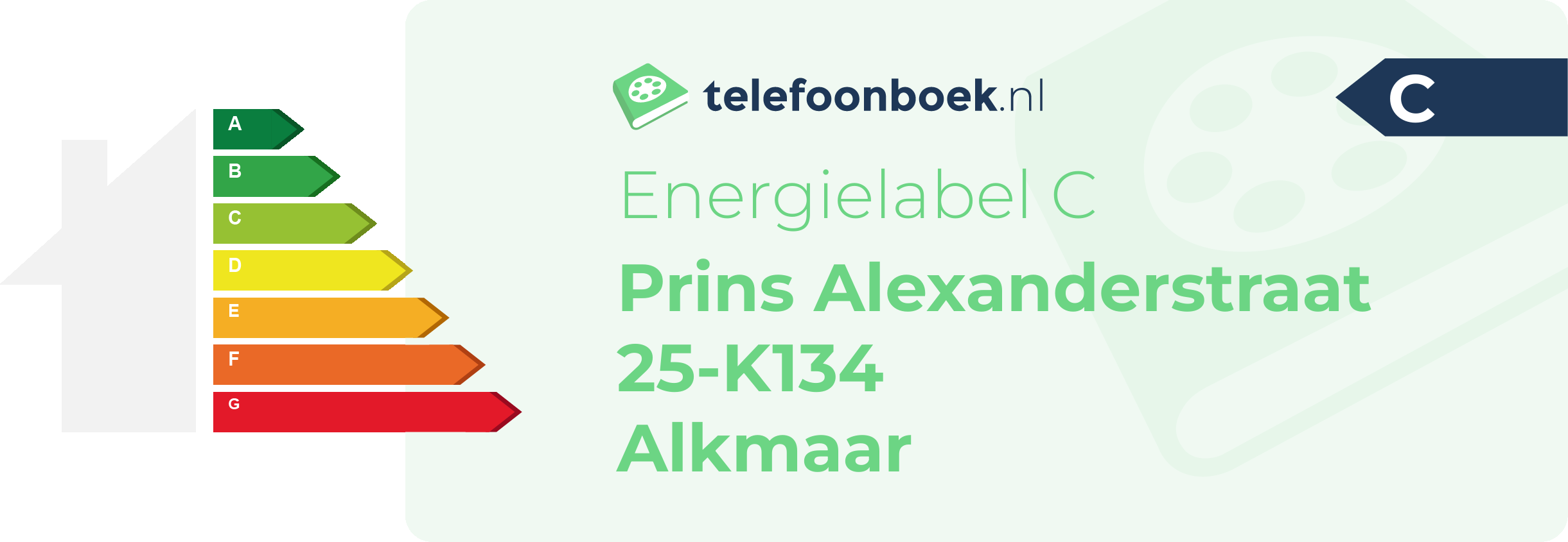 Energielabel Prins Alexanderstraat 25-K134 Alkmaar