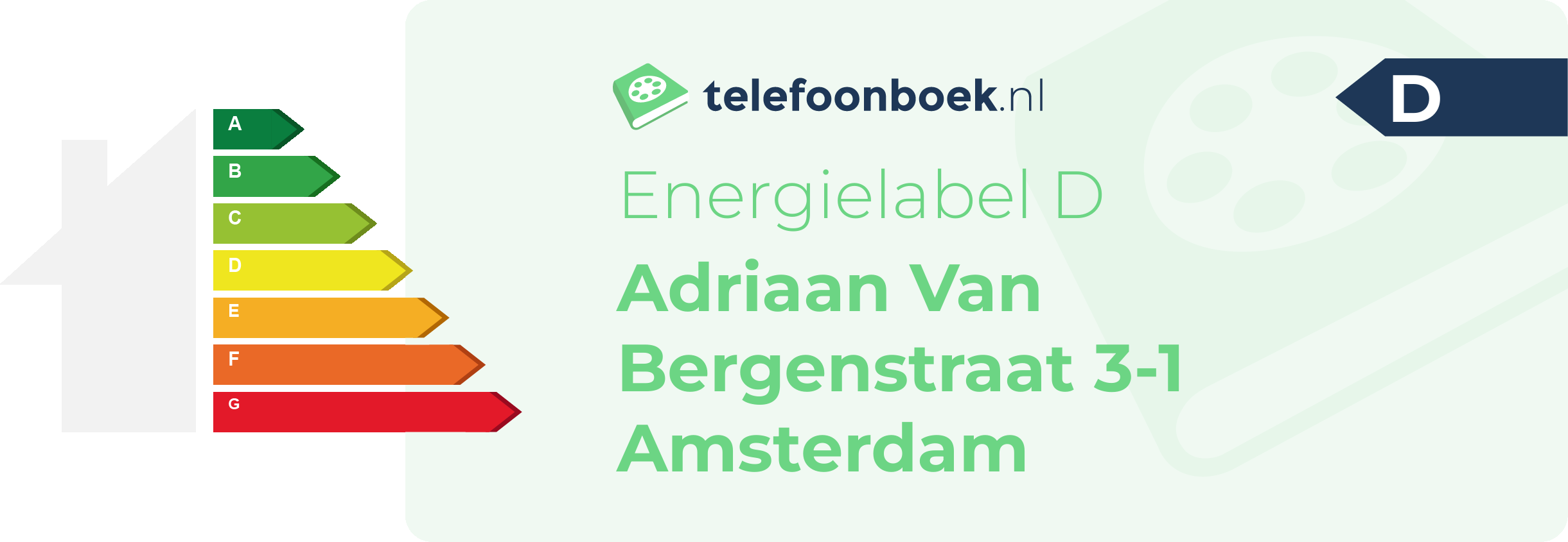 Energielabel Adriaan Van Bergenstraat 3-1 Amsterdam