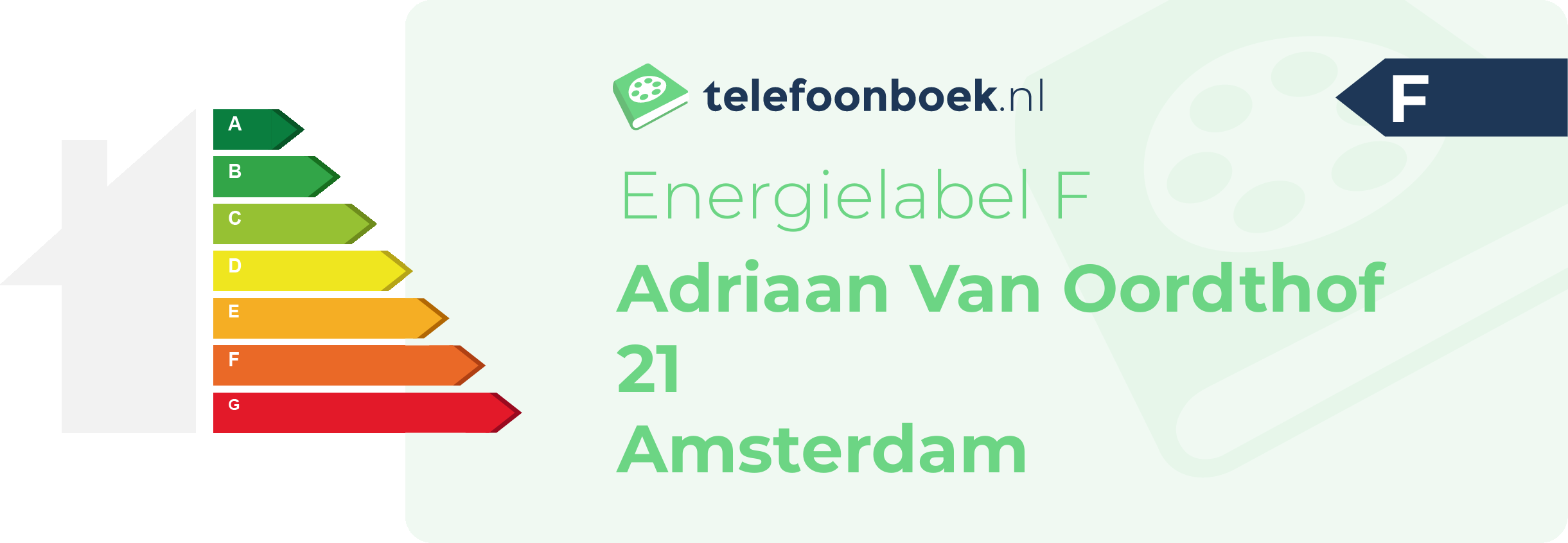 Energielabel Adriaan Van Oordthof 21 Amsterdam