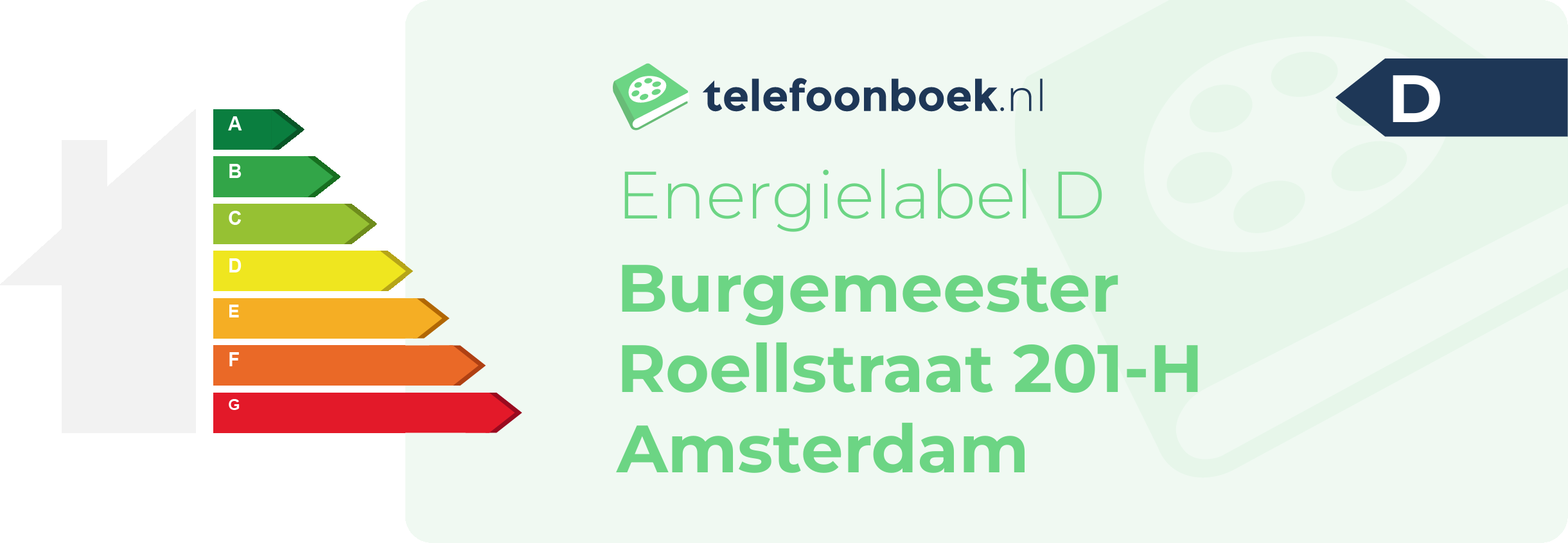 Energielabel Burgemeester Roellstraat 201-H Amsterdam