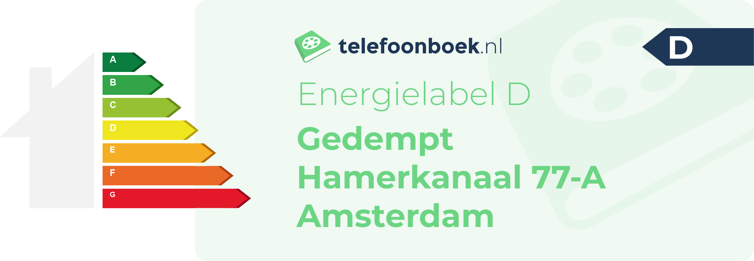 Energielabel Gedempt Hamerkanaal 77-A Amsterdam