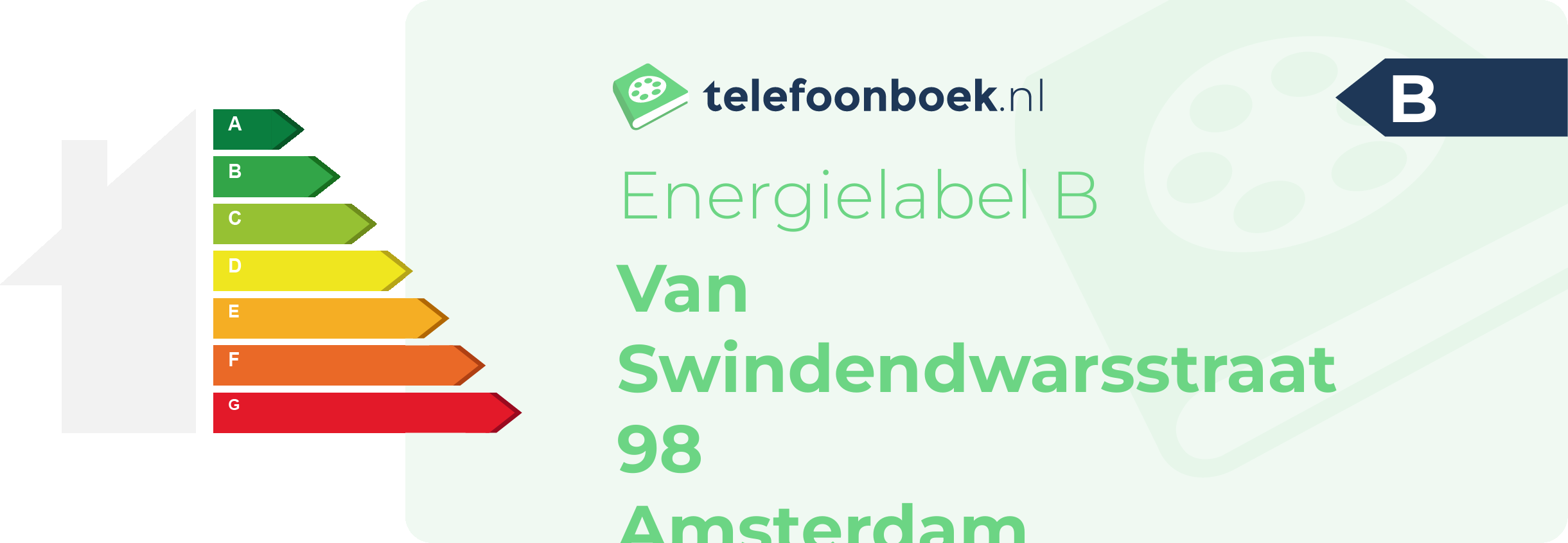 Energielabel Van Swindendwarsstraat 98 Amsterdam