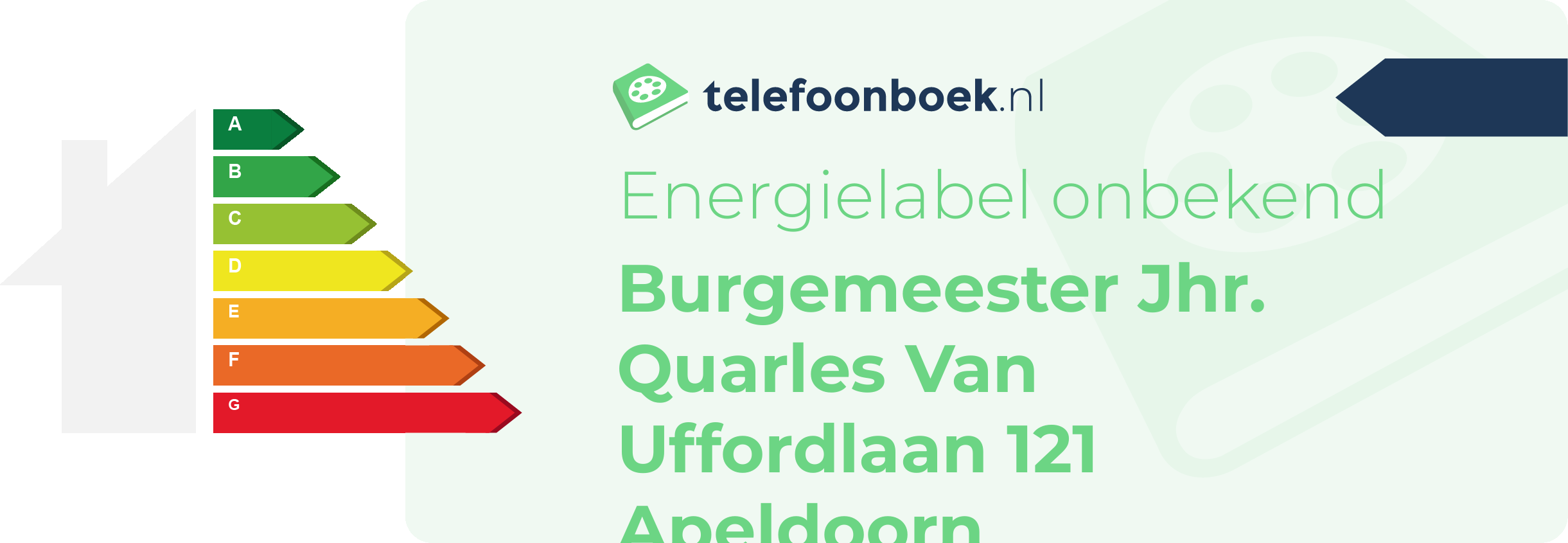 Energielabel Burgemeester Jhr. Quarles Van Uffordlaan 121 Apeldoorn