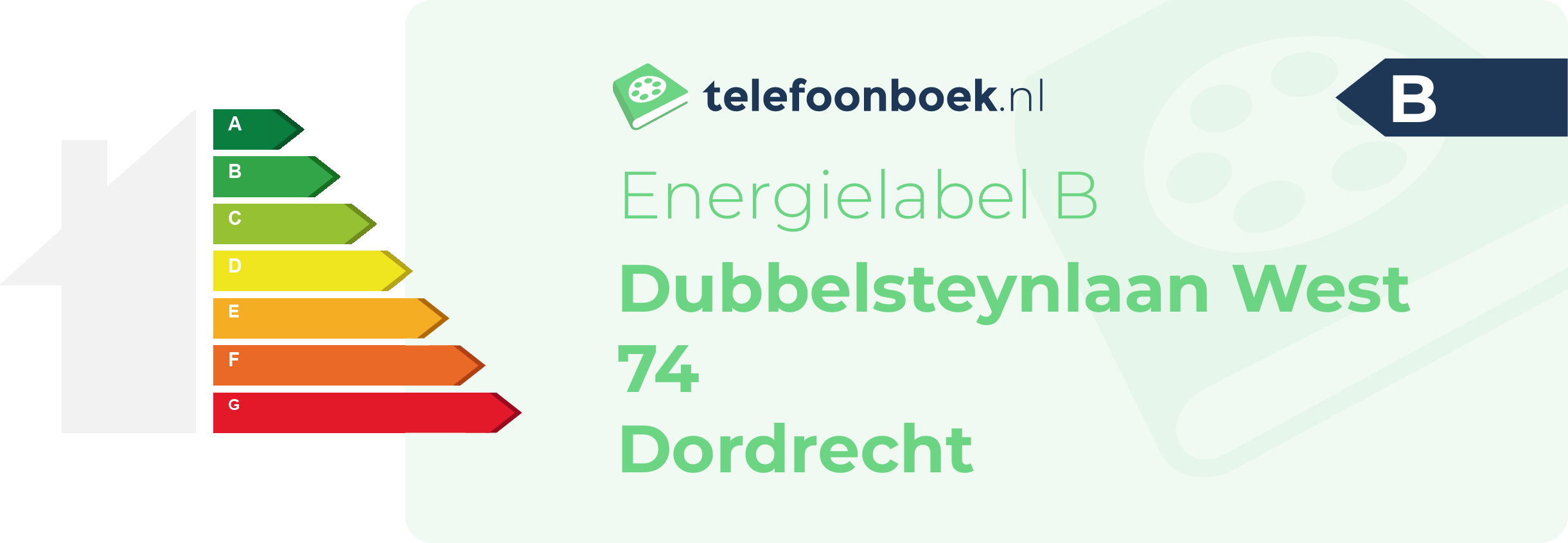 Energielabel Dubbelsteynlaan West 74 Dordrecht