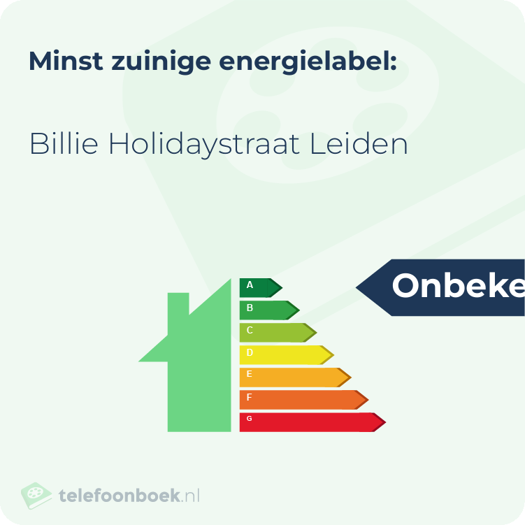 Energielabel Billie Holidaystraat Leiden | Minst zuinig