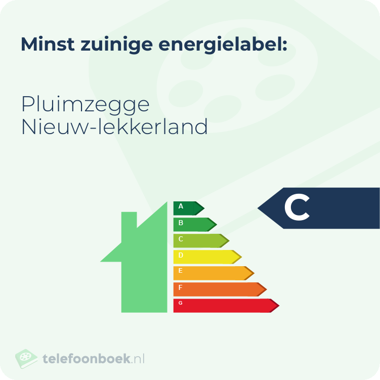 Energielabel Pluimzegge Nieuw-Lekkerland | Minst zuinig