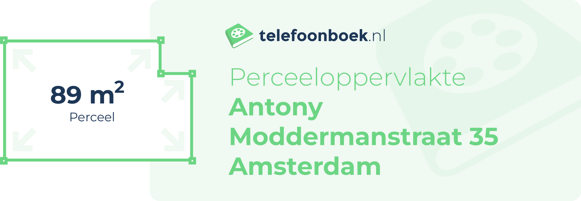 Perceeloppervlakte Antony Moddermanstraat 35 Amsterdam