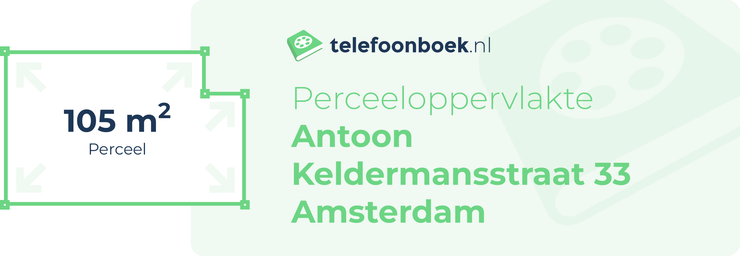 Perceeloppervlakte Antoon Keldermansstraat 33 Amsterdam