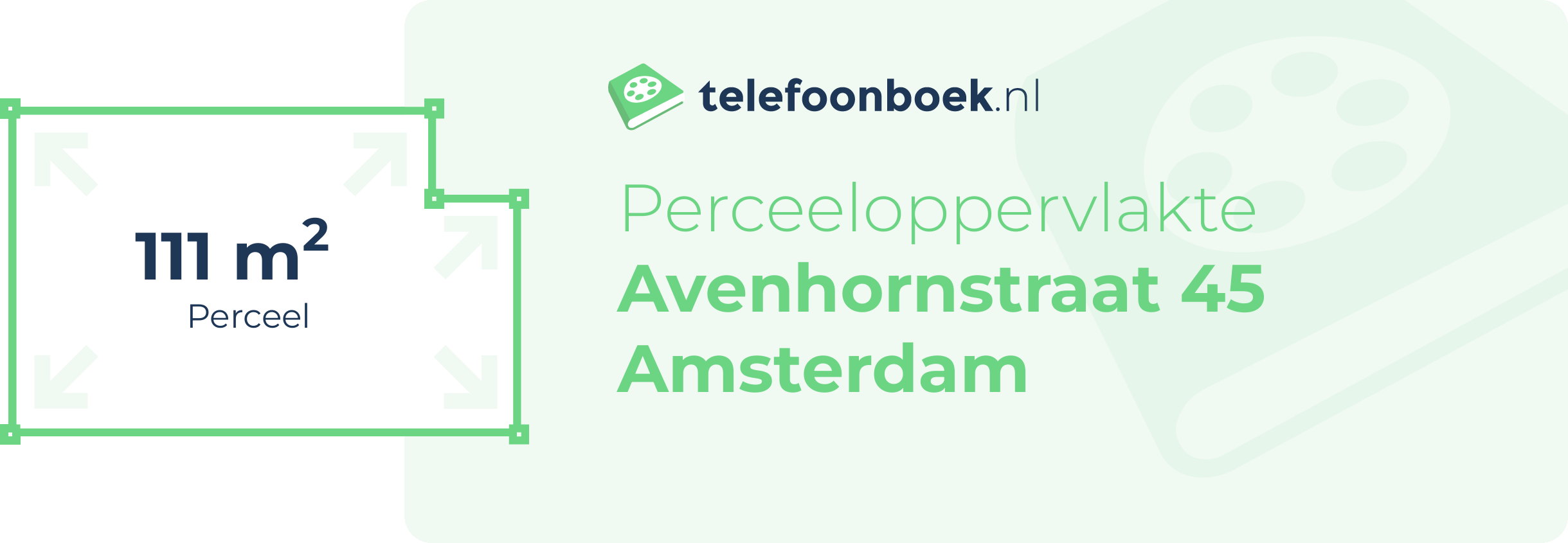 Perceeloppervlakte Avenhornstraat 45 Amsterdam