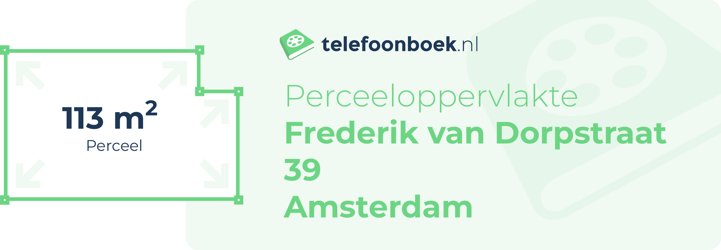 Perceeloppervlakte Frederik Van Dorpstraat 39 Amsterdam