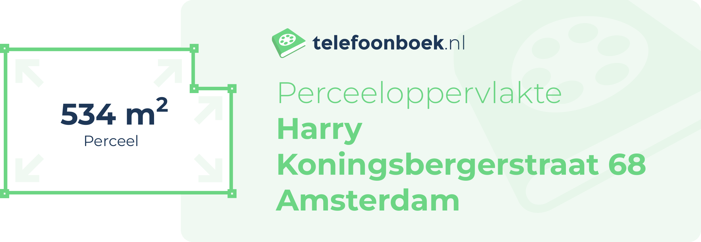 Perceeloppervlakte Harry Koningsbergerstraat 68 Amsterdam