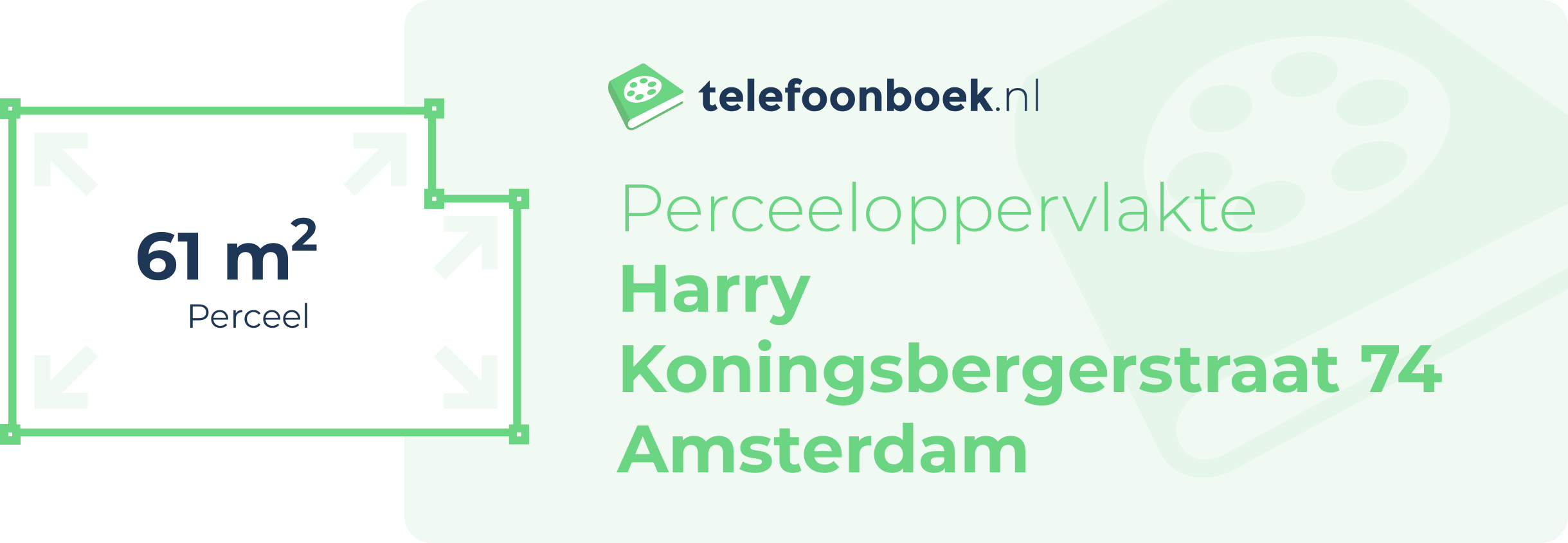 Perceeloppervlakte Harry Koningsbergerstraat 74 Amsterdam