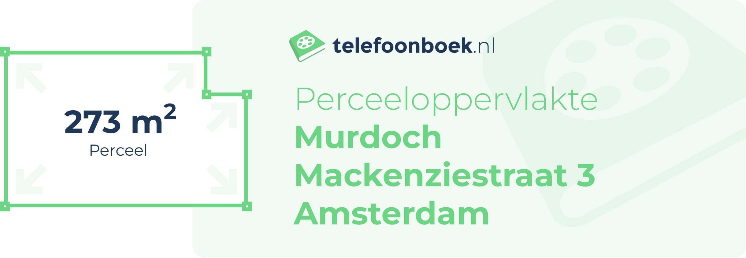 Perceeloppervlakte Murdoch Mackenziestraat 3 Amsterdam