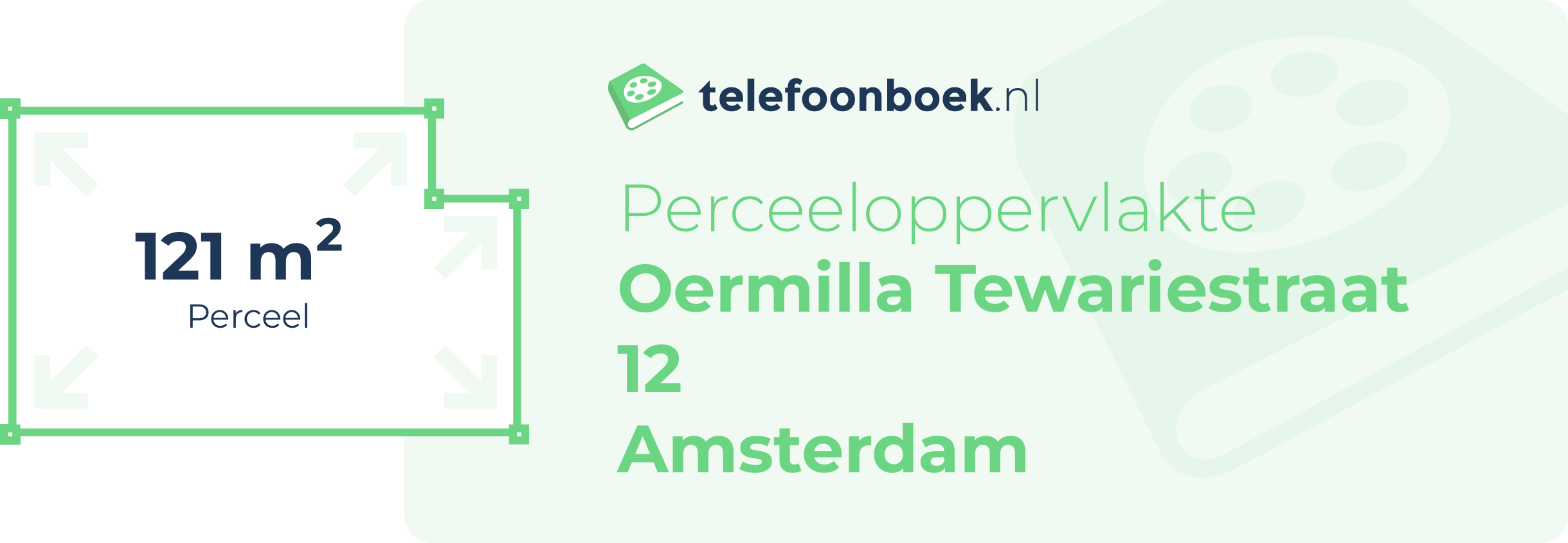 Perceeloppervlakte Oermilla Tewariestraat 12 Amsterdam