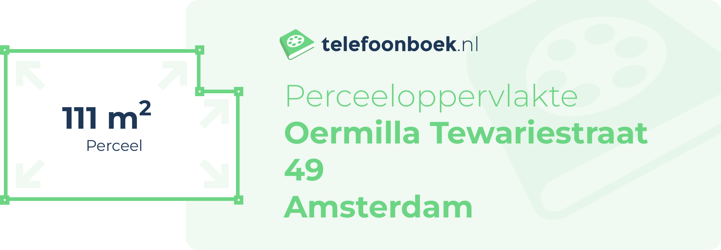 Perceeloppervlakte Oermilla Tewariestraat 49 Amsterdam