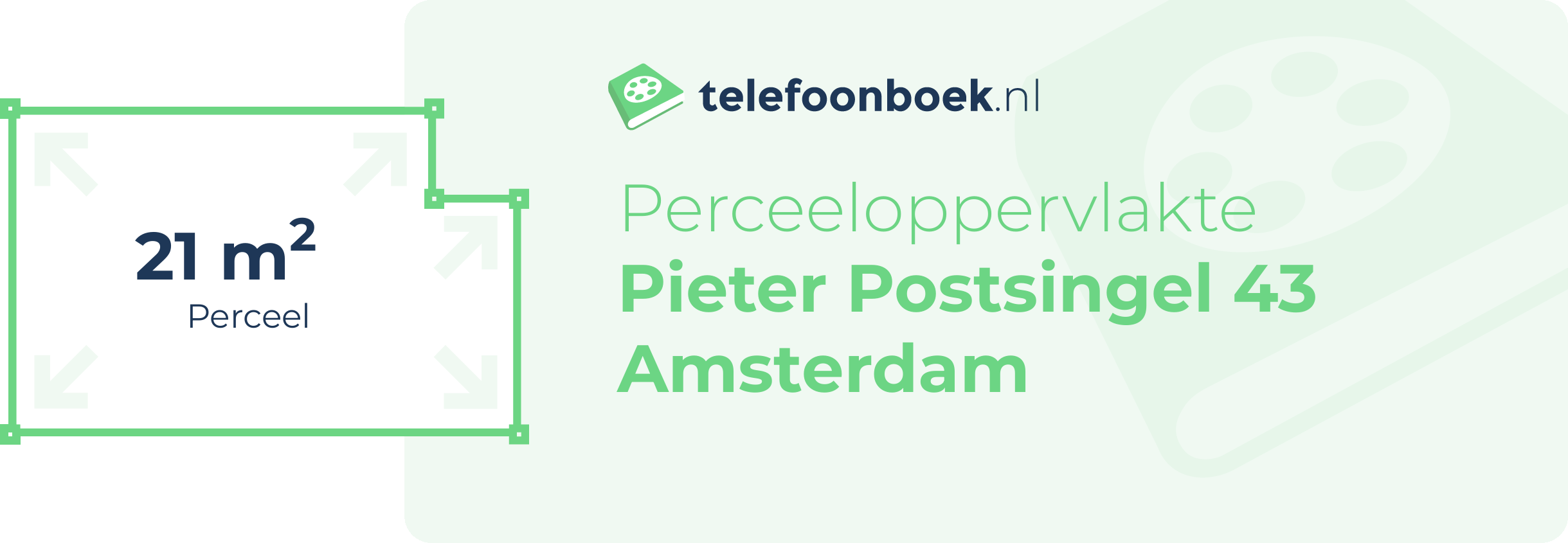 Perceeloppervlakte Pieter Postsingel 43 Amsterdam