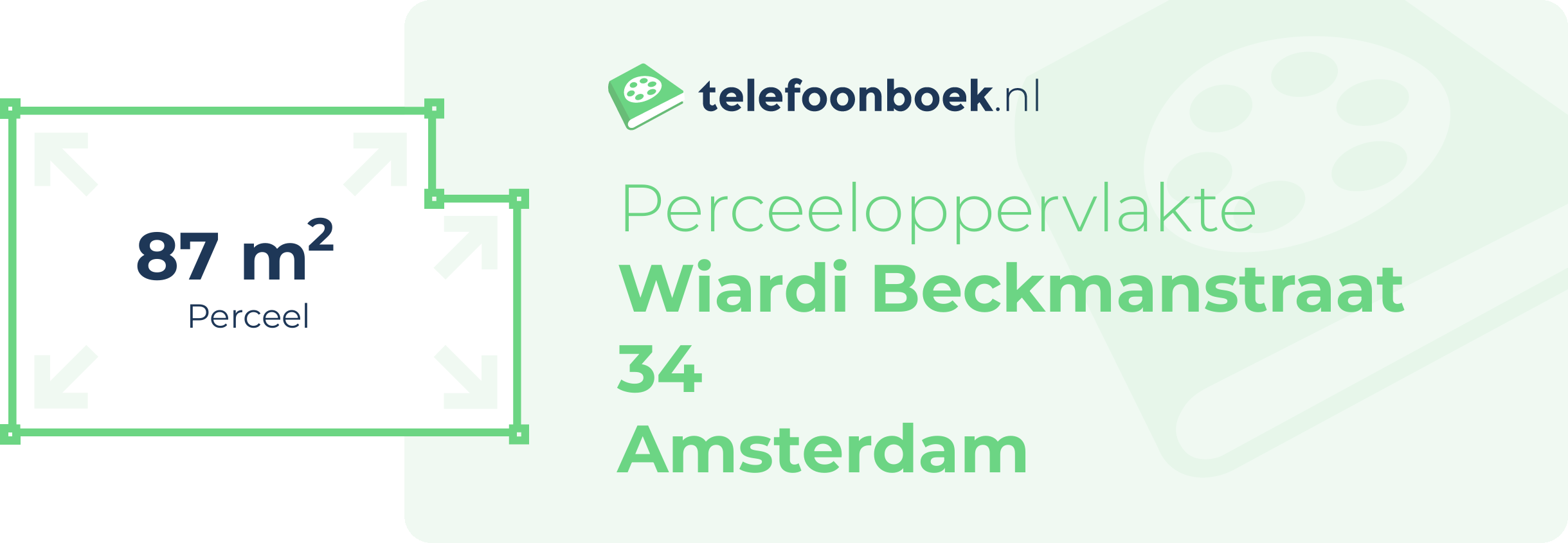 Perceeloppervlakte Wiardi Beckmanstraat 34 Amsterdam