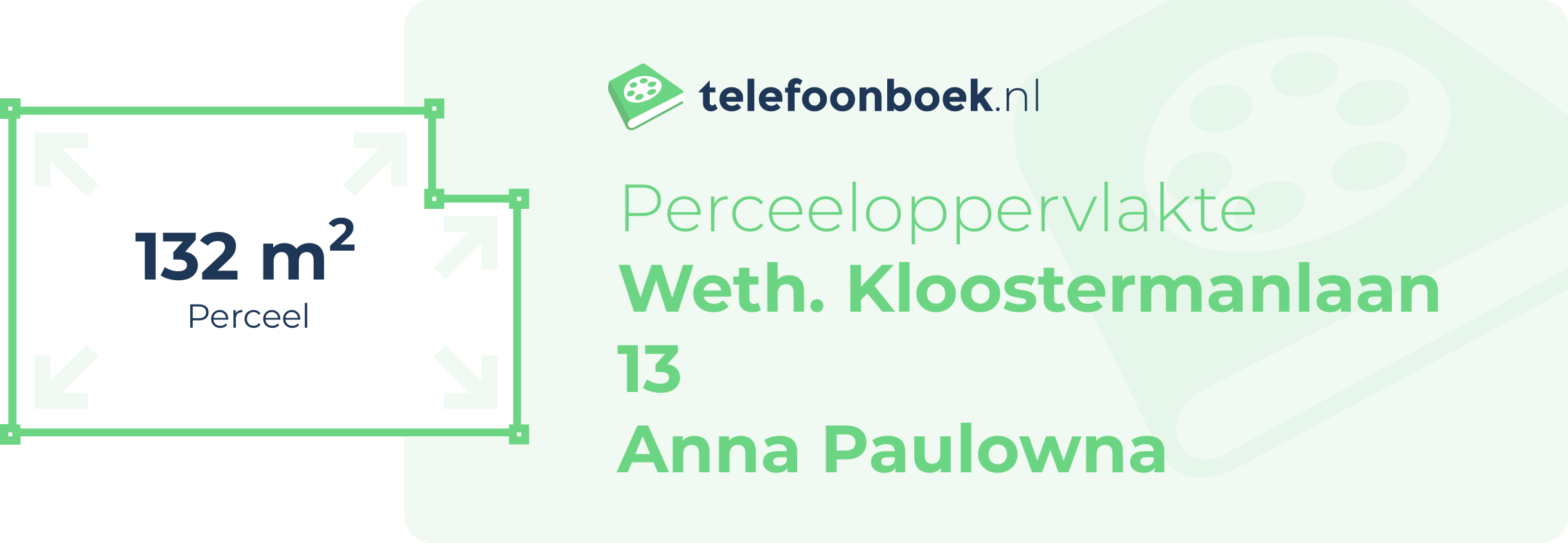 Perceeloppervlakte Weth. Kloostermanlaan 13 Anna Paulowna