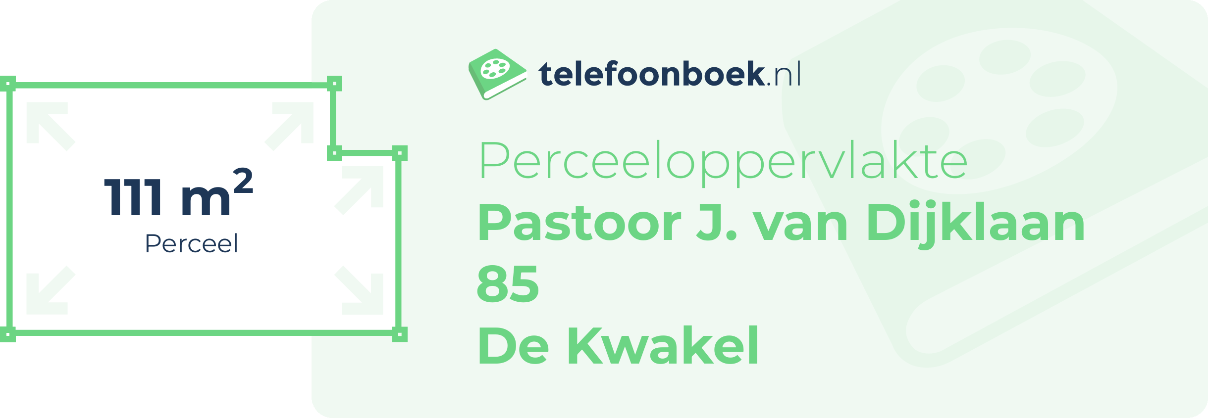 Perceeloppervlakte Pastoor J. Van Dijklaan 85 De Kwakel