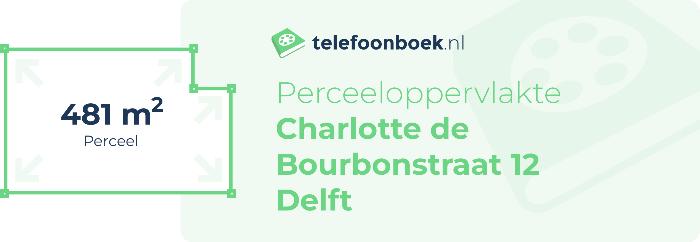 Perceeloppervlakte Charlotte De Bourbonstraat 12 Delft