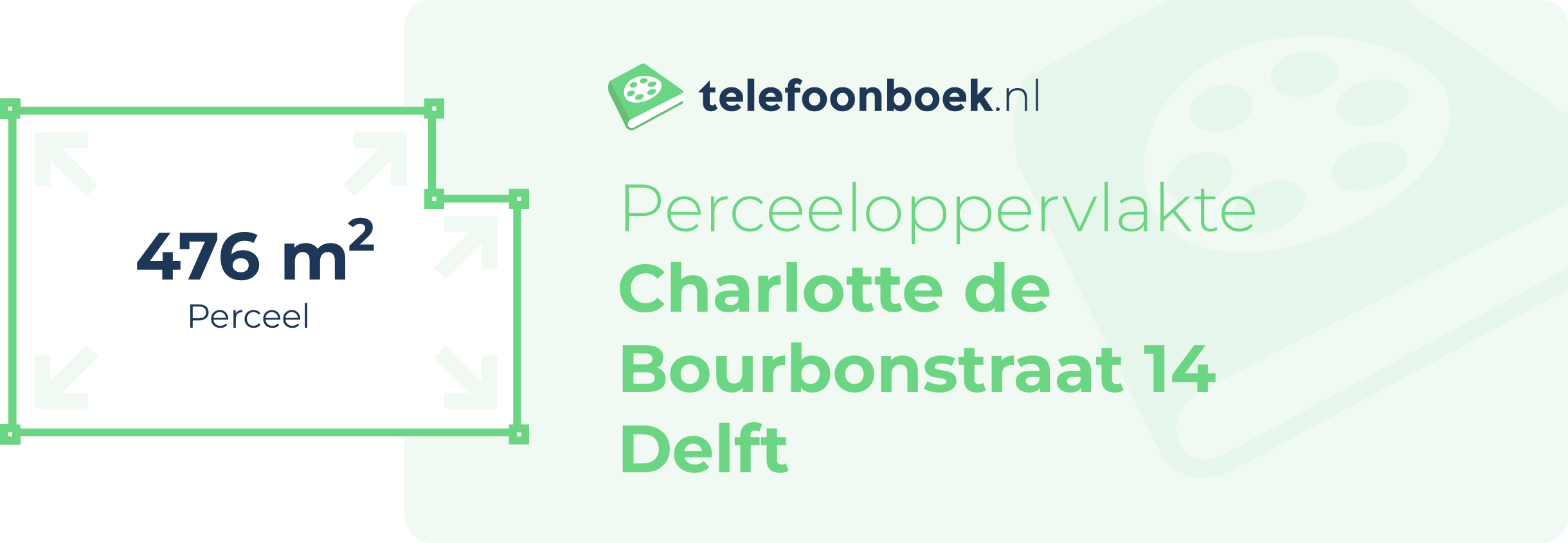 Perceeloppervlakte Charlotte De Bourbonstraat 14 Delft