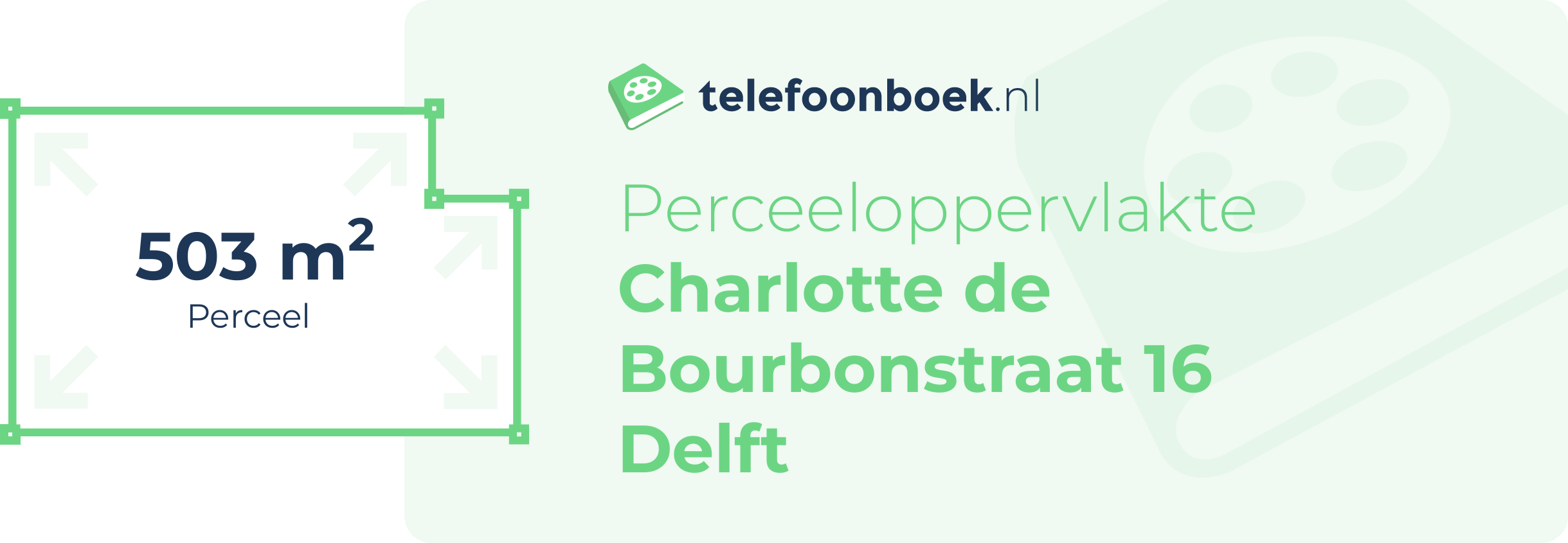 Perceeloppervlakte Charlotte De Bourbonstraat 16 Delft