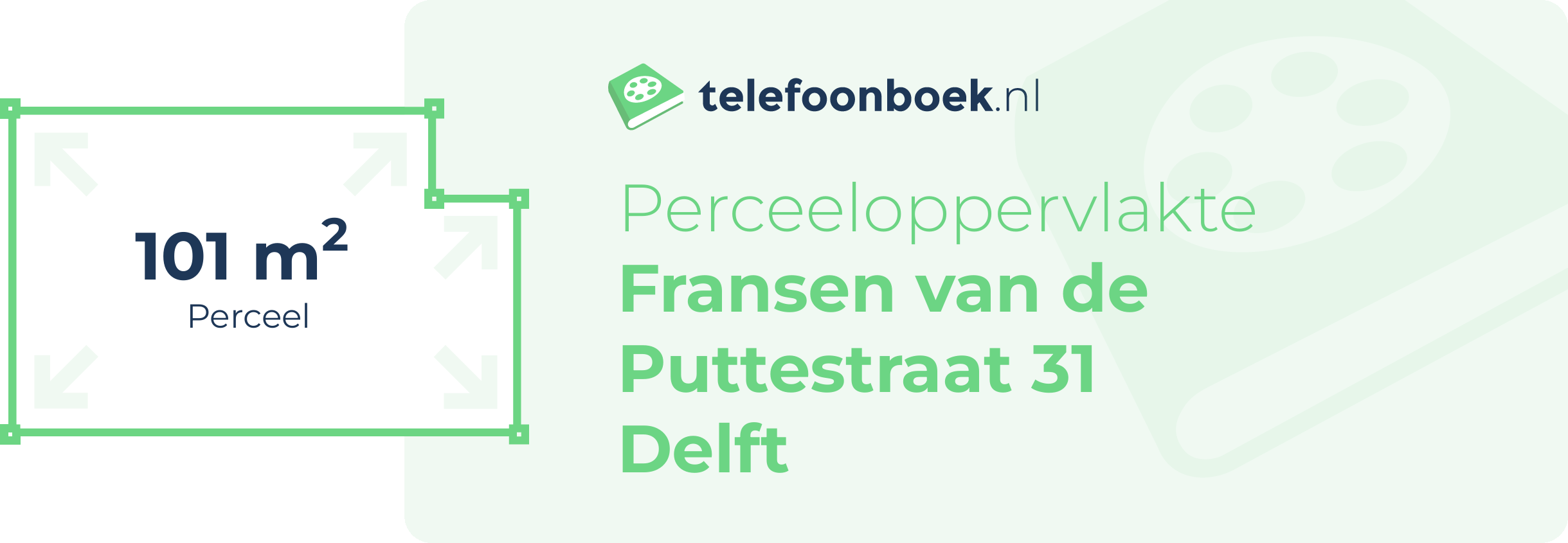 Perceeloppervlakte Fransen Van De Puttestraat 31 Delft