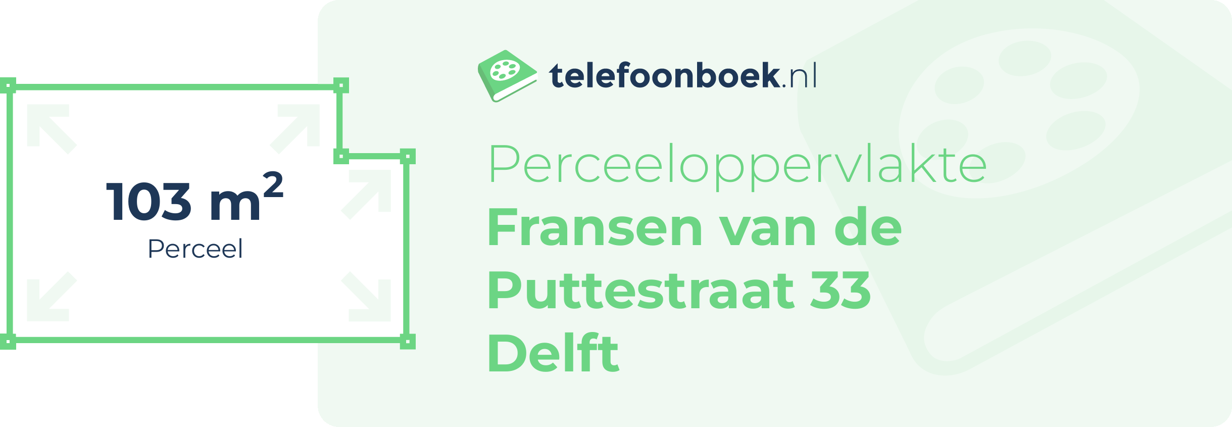 Perceeloppervlakte Fransen Van De Puttestraat 33 Delft