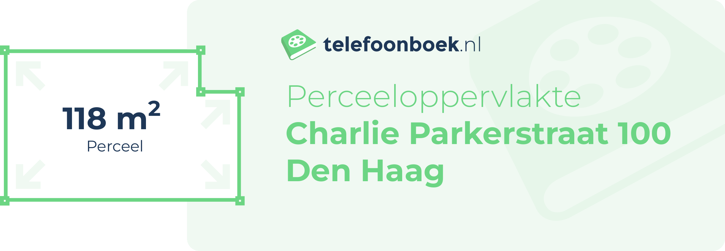 Perceeloppervlakte Charlie Parkerstraat 100 Den Haag