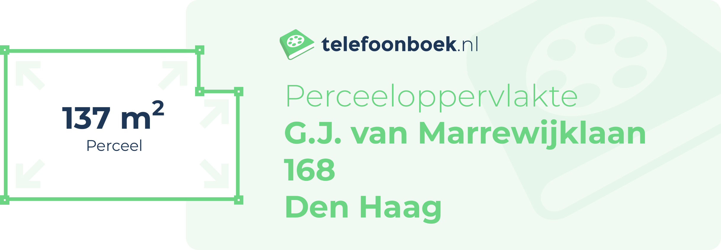 Perceeloppervlakte G.J. Van Marrewijklaan 168 Den Haag