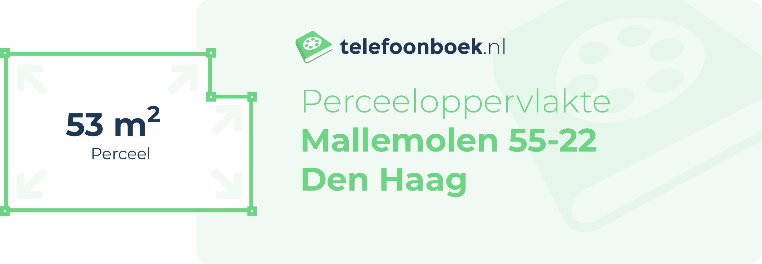 Perceeloppervlakte Mallemolen 55-22 Den Haag