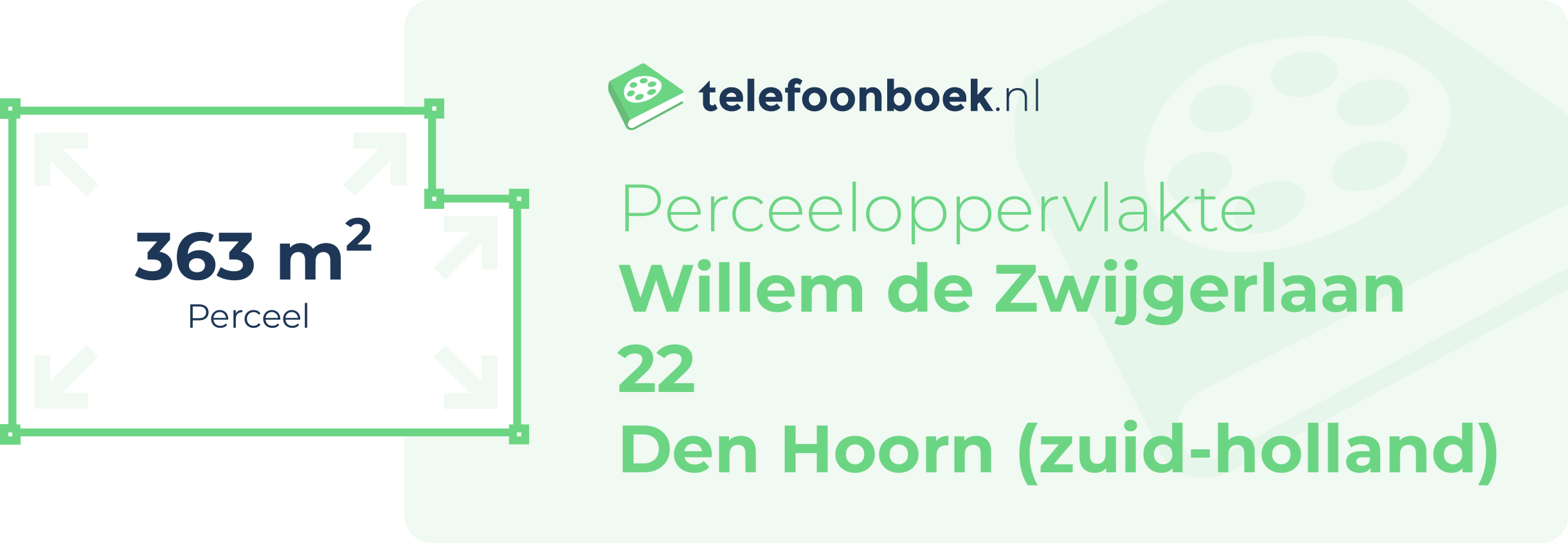 Perceeloppervlakte Willem De Zwijgerlaan 22 Den Hoorn (Zuid-Holland)