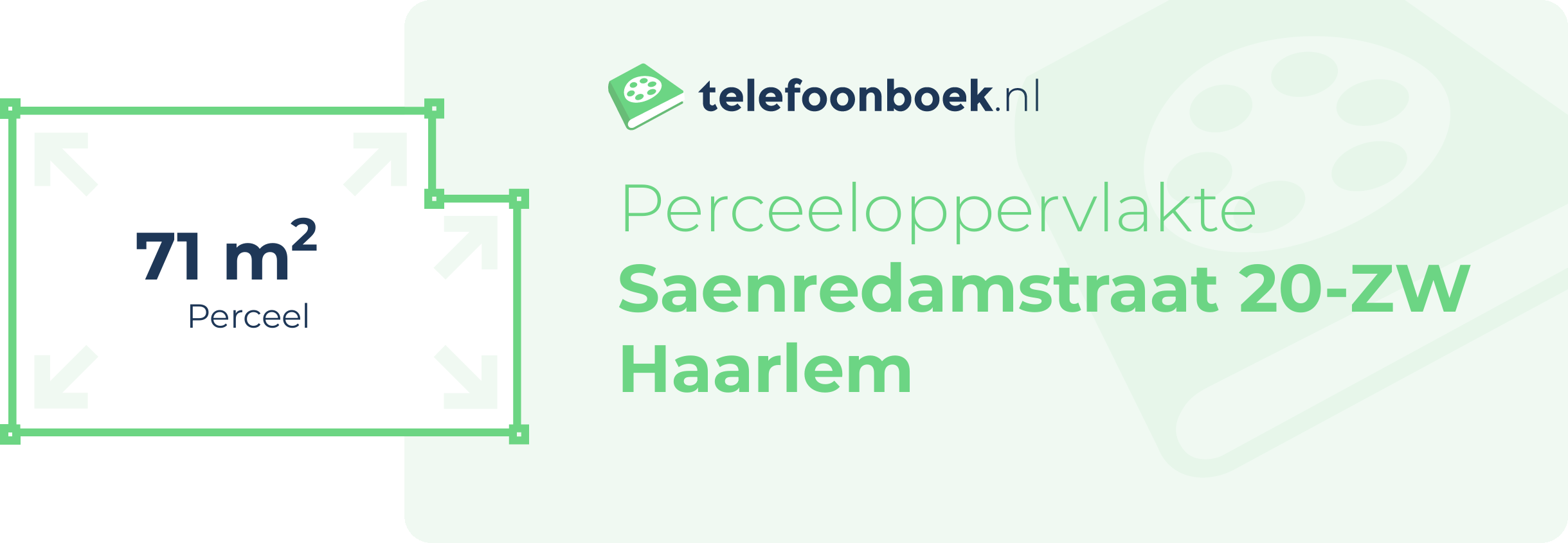 Perceeloppervlakte Saenredamstraat 20-ZW Haarlem