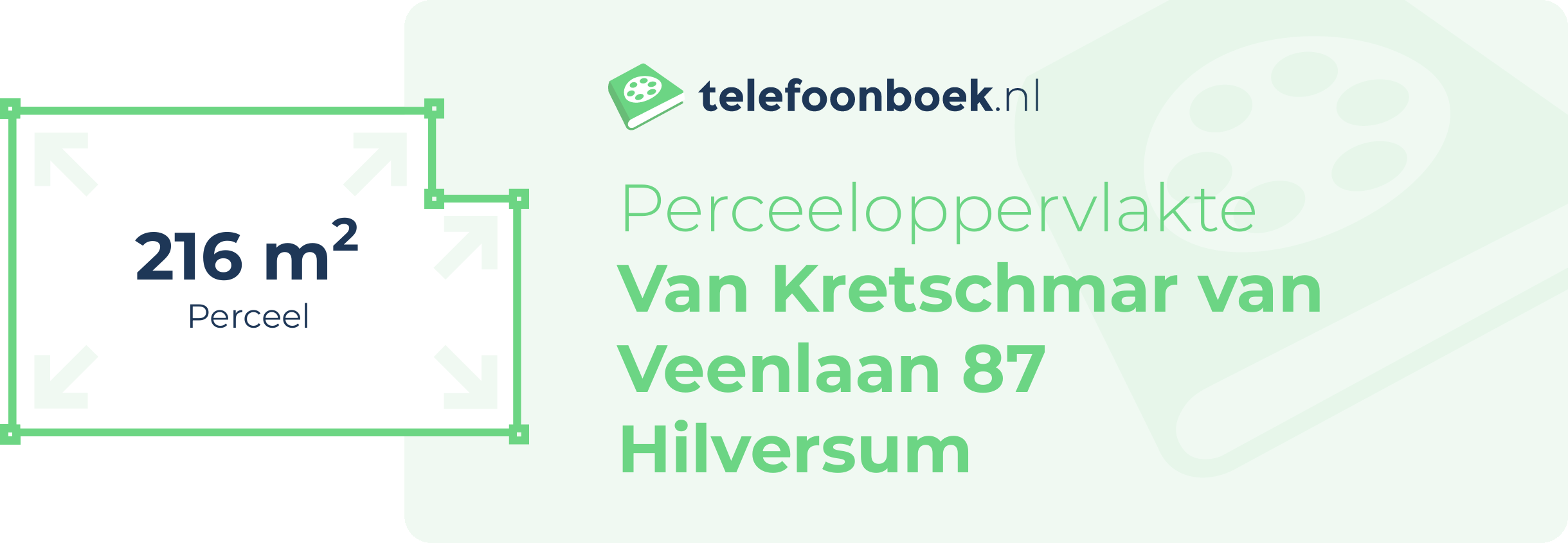 Perceeloppervlakte Van Kretschmar Van Veenlaan 87 Hilversum