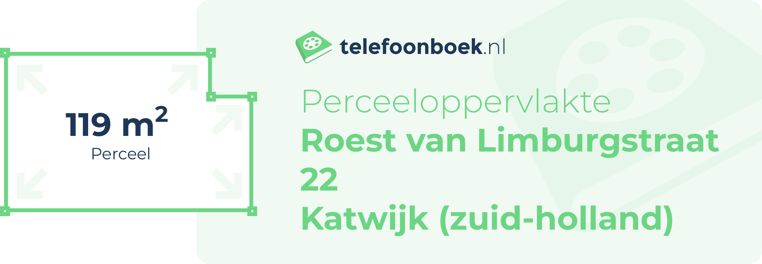 Perceeloppervlakte Roest Van Limburgstraat 22 Katwijk (Zuid-Holland)