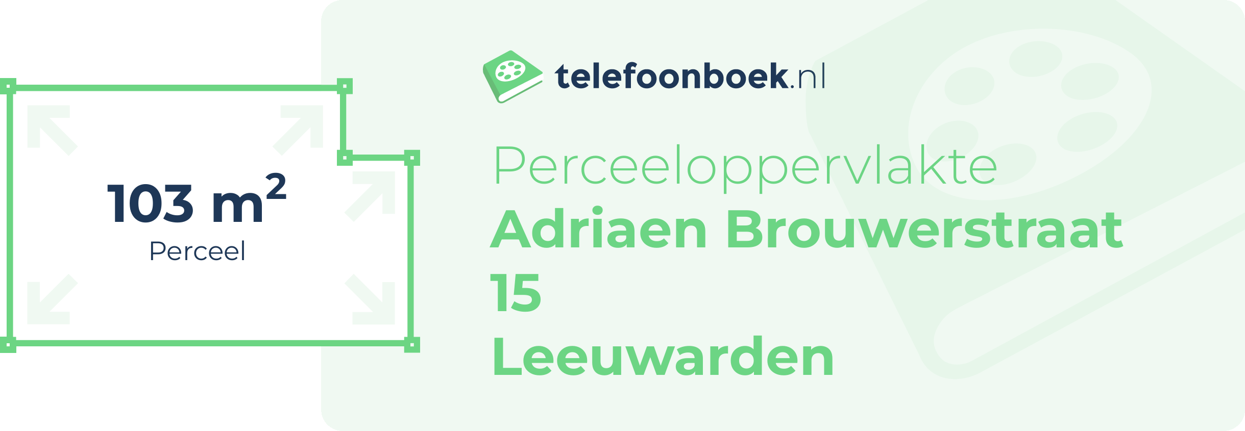 Perceeloppervlakte Adriaen Brouwerstraat 15 Leeuwarden