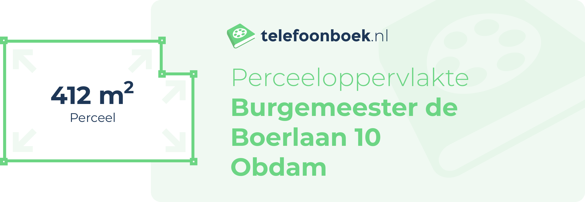 Perceeloppervlakte Burgemeester De Boerlaan 10 Obdam