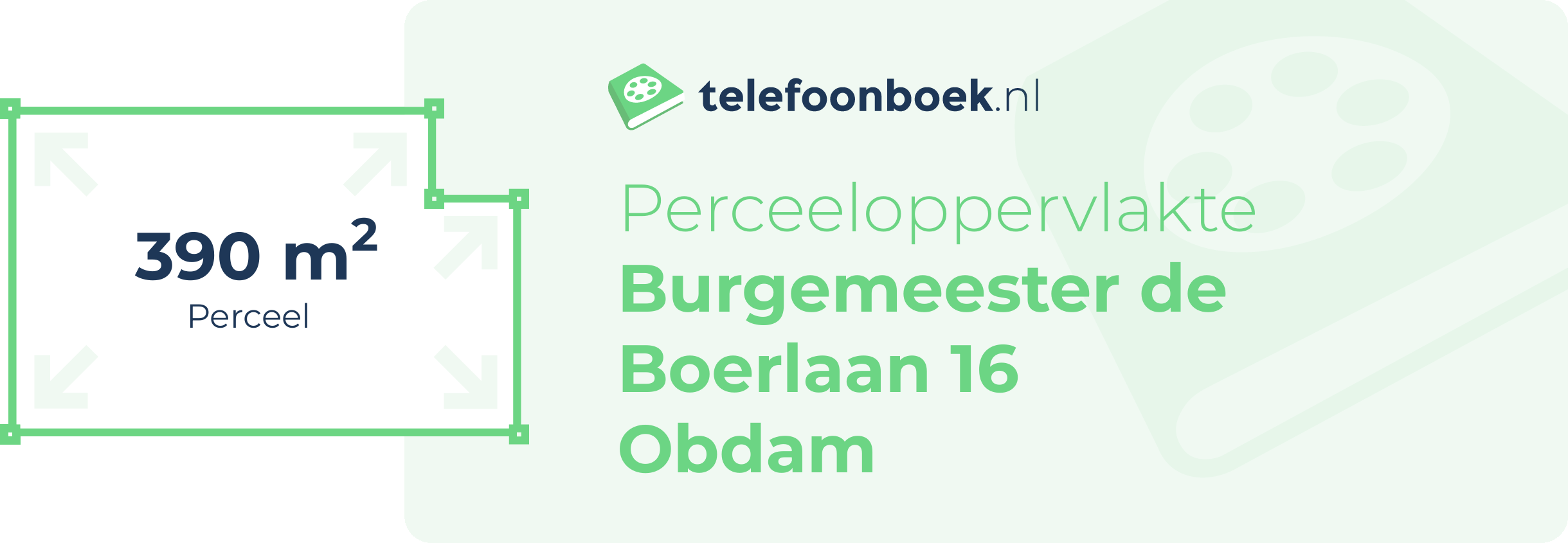 Perceeloppervlakte Burgemeester De Boerlaan 16 Obdam