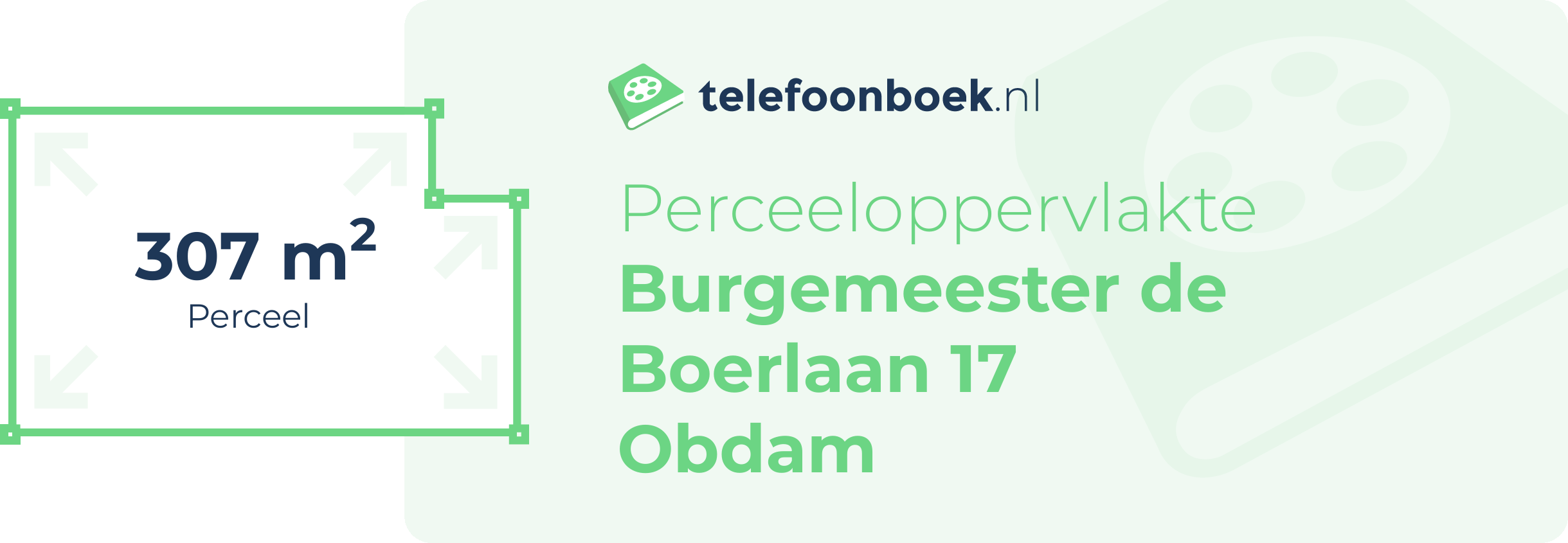 Perceeloppervlakte Burgemeester De Boerlaan 17 Obdam