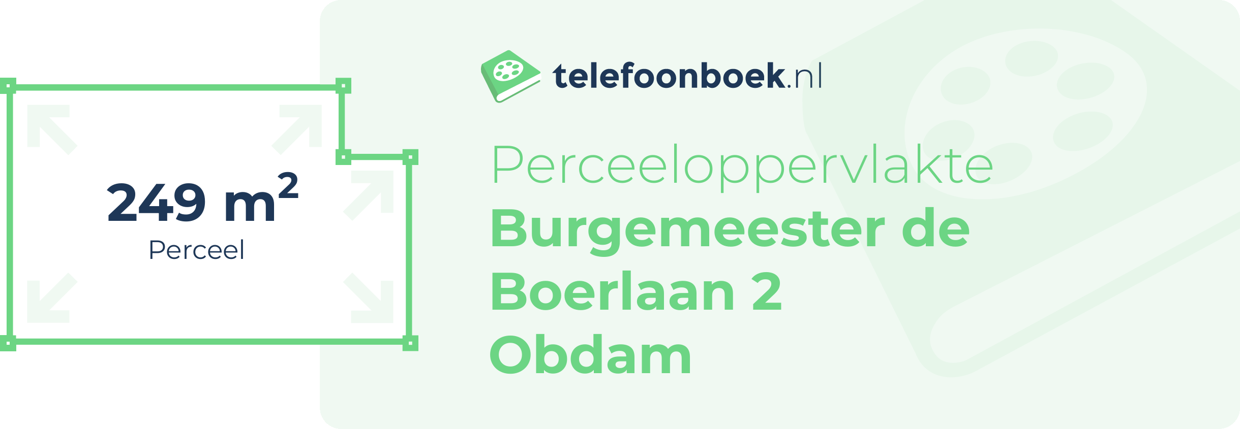 Perceeloppervlakte Burgemeester De Boerlaan 2 Obdam