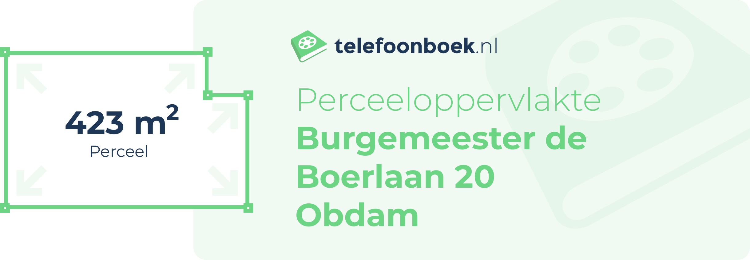 Perceeloppervlakte Burgemeester De Boerlaan 20 Obdam