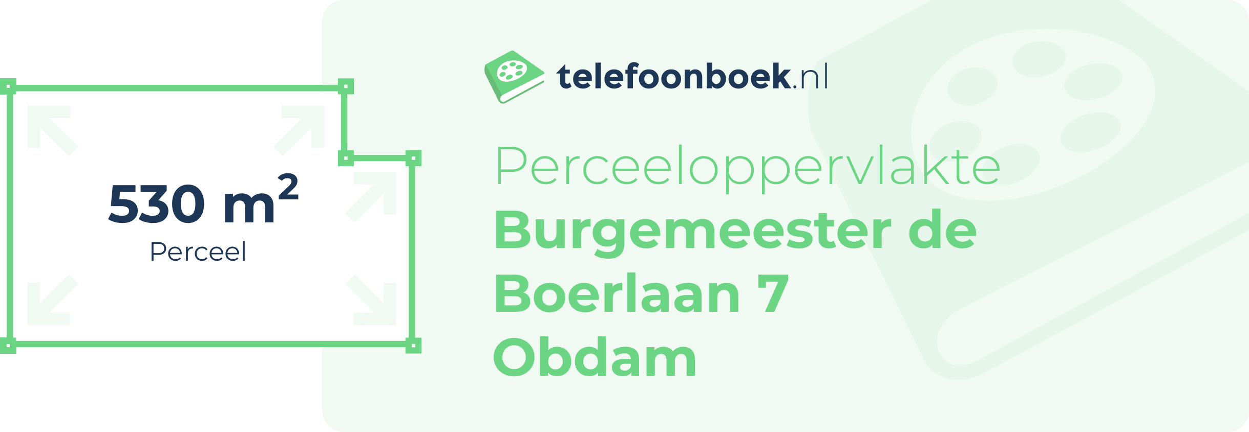 Perceeloppervlakte Burgemeester De Boerlaan 7 Obdam