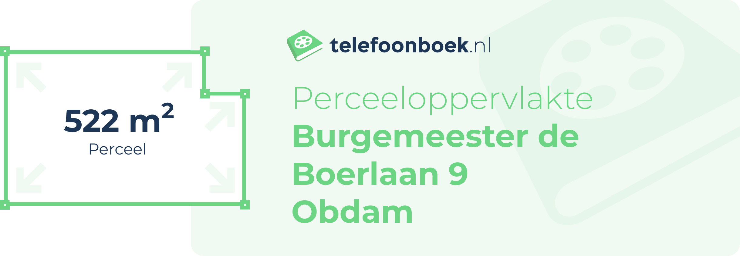 Perceeloppervlakte Burgemeester De Boerlaan 9 Obdam