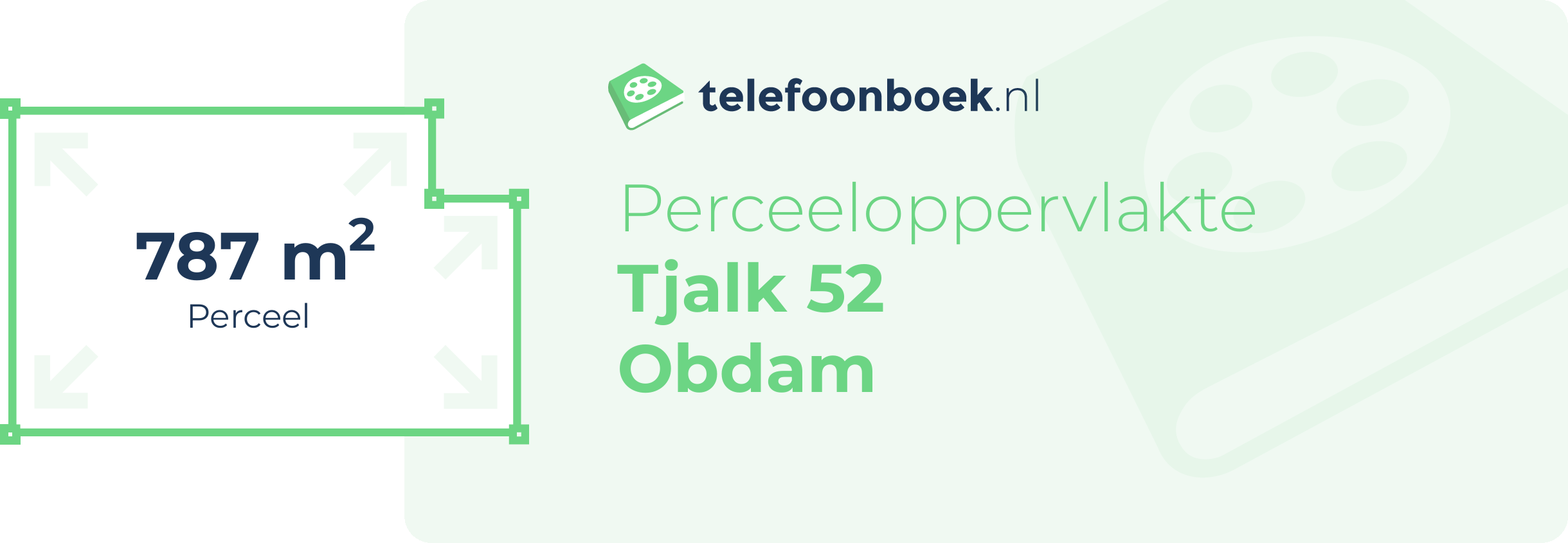 Perceeloppervlakte Tjalk 52 Obdam