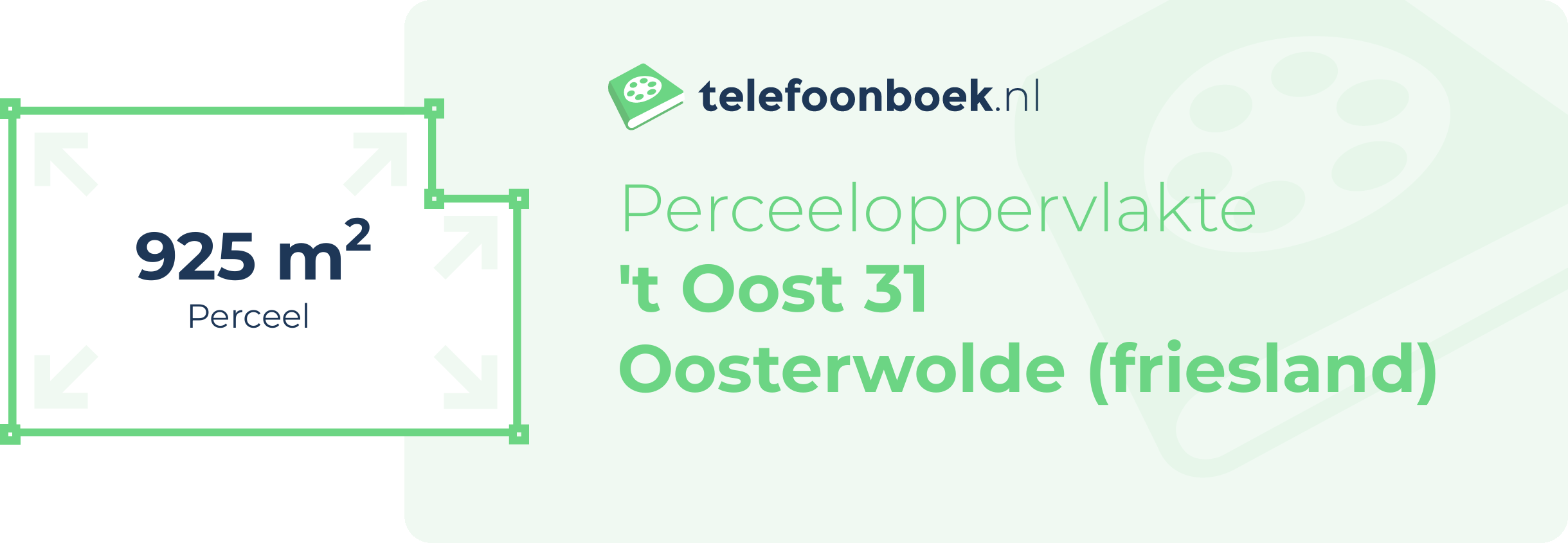 Perceeloppervlakte 't Oost 31 Oosterwolde (Friesland)