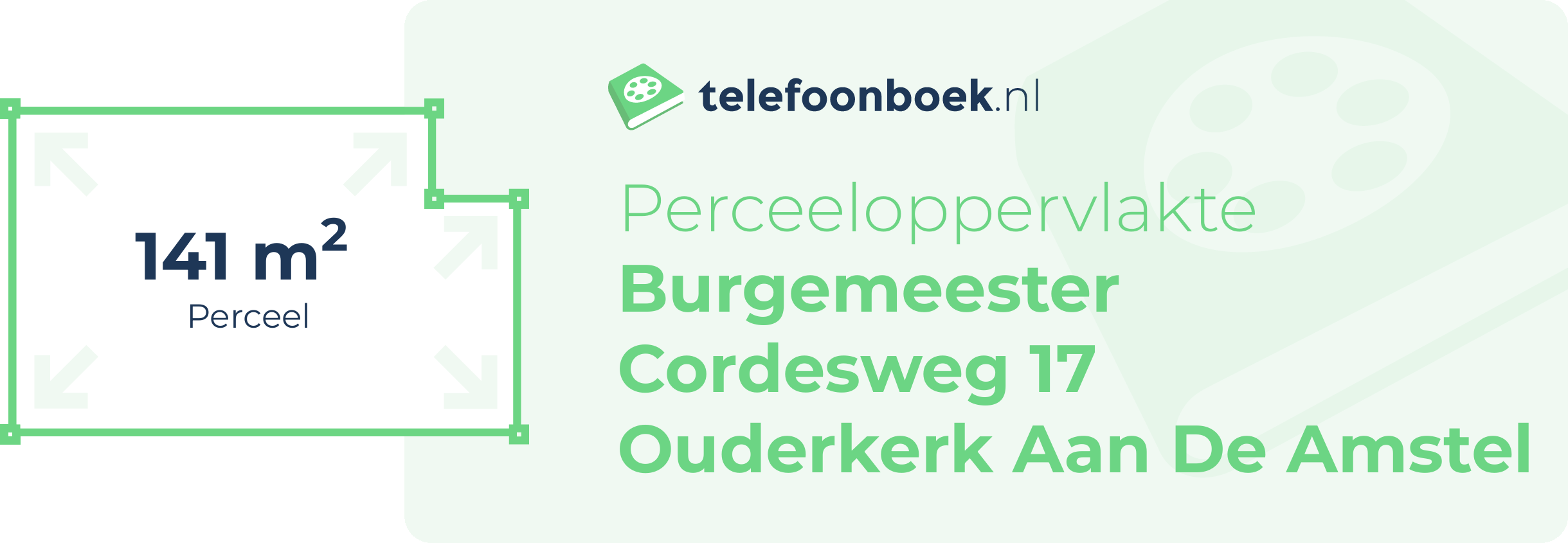 Perceeloppervlakte Burgemeester Cordesweg 17 Ouderkerk Aan De Amstel